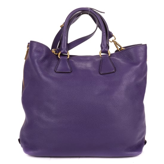 Prada Convertible Square Open Tote  en  morado Cuero de ternero - Image 5