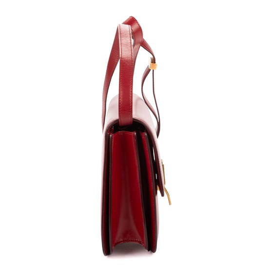 Celine Medium Classic Box Medium en rojo Cuero de ternero - Image 4