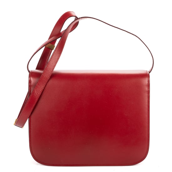 Celine Medium Classic Box Medium en rojo Cuero de ternero - Image 5