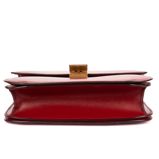Celine Medium Classic Box Medium en rojo Cuero de ternero - Image 6