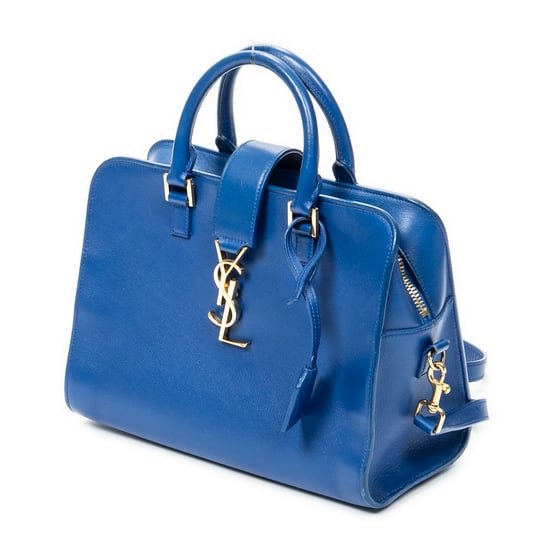 Yves Saint Laurent Baby Monogram Cabas  en  Blue Cuero de ternero - Image 2