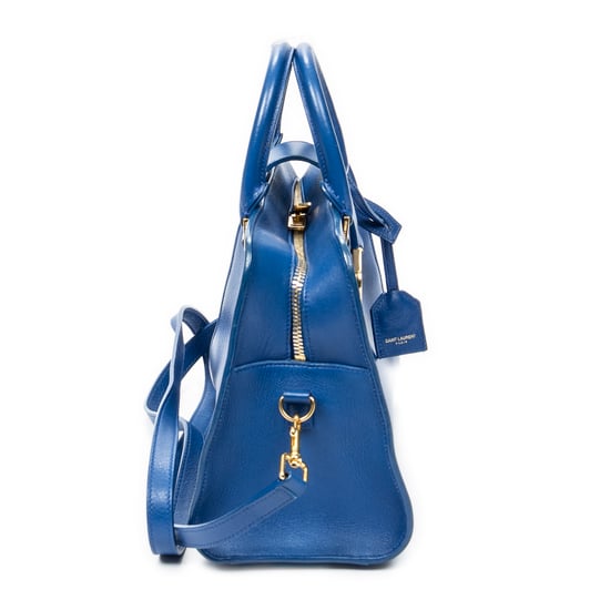 Yves Saint Laurent Baby Monogram Cabas  en  Blue Cuero de ternero - Image 4