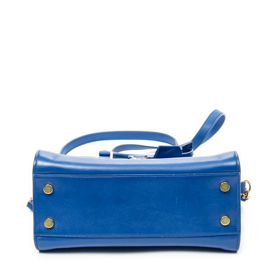 Yves Saint Laurent Baby Monogram Cabas  en  Blue Cuero de ternero - Image 6