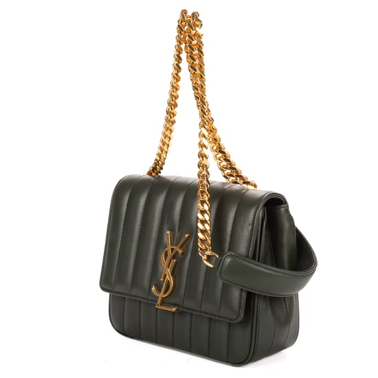 Yves Saint Laurent Small Vicky Chain Flap Crossbody Small en  verde oscuro Cuero de ternero - Image 2