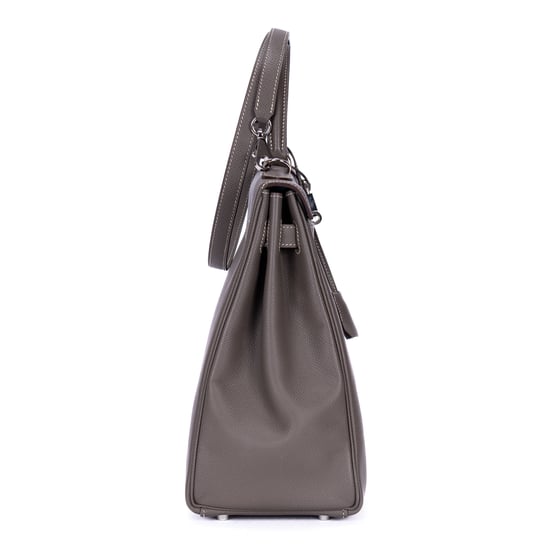 Hermès Kelly 35 Retourne 35 en  gris Cuero de ternero - Image 4