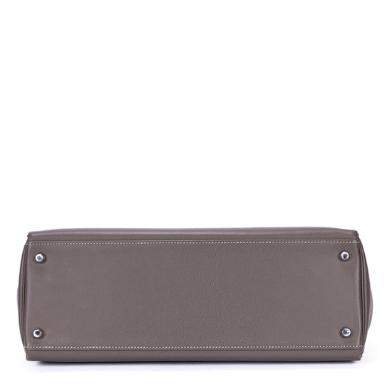Hermès Kelly 35 Retourne 35 en  gris Cuero de ternero - Image 6