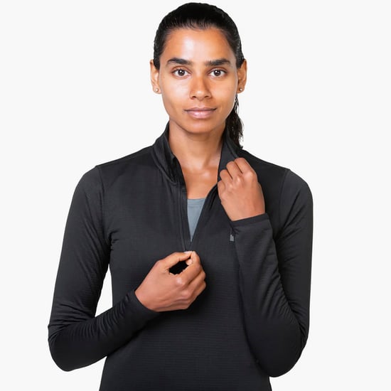 Top de forro polar para mujer con media cremallera y lazos para los pulgares, ropa de senderismo de invierno - Image 4