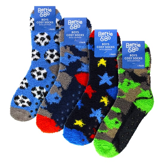 Paquete de 4 Calcetines de Pantuflas para Niños, Cálidos, Acogedores, Antideslizantes, Suaves y Cómodos - Image 2