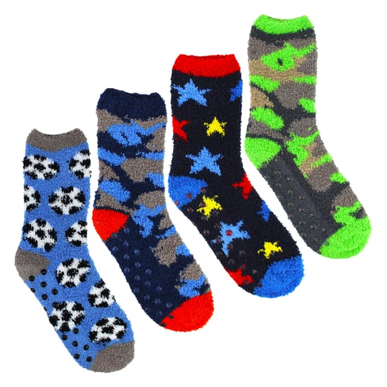 Paquete de 4 Calcetines de Pantuflas para Niños, Cálidos, Acogedores, Antideslizantes, Suaves y Cómodos - Image 3