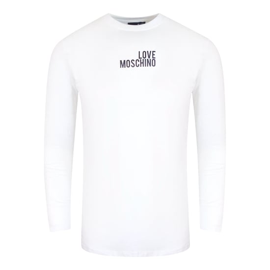Camiseta Blanca De Manga Larga Con Logo Llamativo De Love Moschino - Image 1