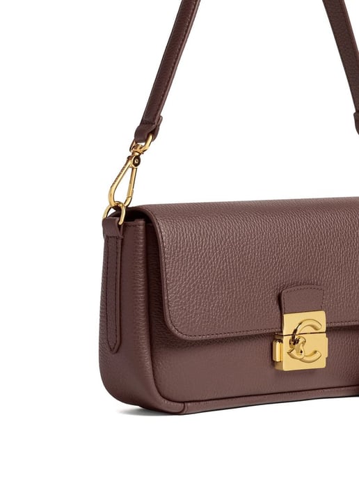 Bolso de Hombro Bos Taurus de Cuero de Ternera Marrón Coccinelle - Image 5