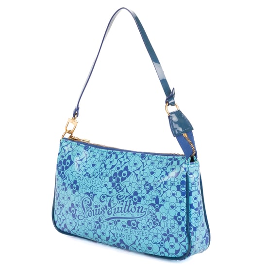 Louis Vuitton Ltd.Ed. Takashi Murakami Cosmic Blossom Pochette en Blue Cuero de ternero - Image 2