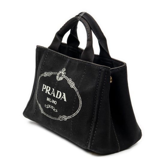 Prada Small Canapa Tote  en  negro Lienzo - Image 2