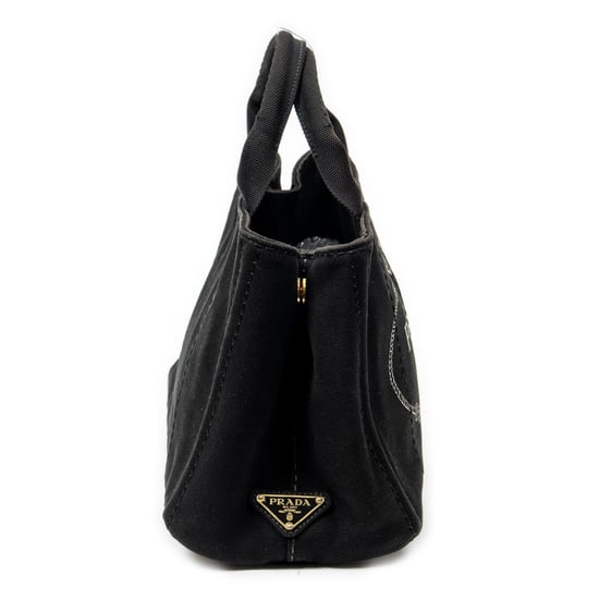 Prada Small Canapa Tote  en  negro Lienzo - Image 4