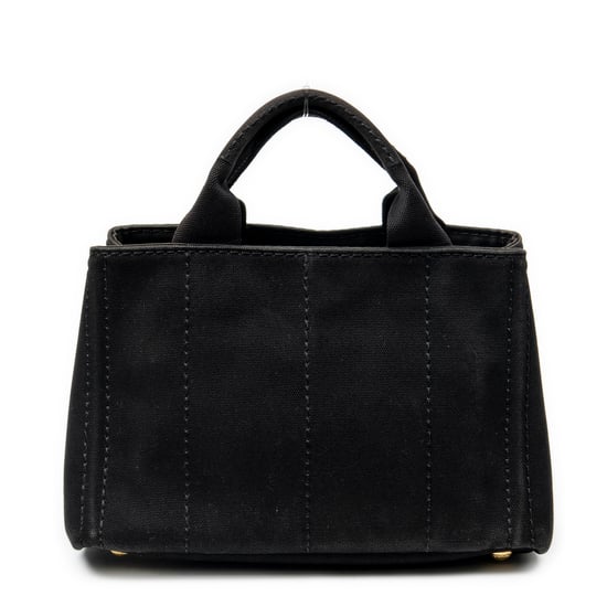 Prada Small Canapa Tote  en  negro Lienzo - Image 5