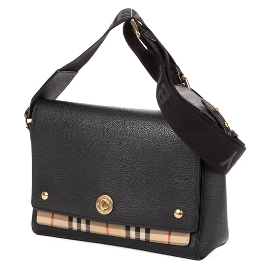 Burberry Note Logo Flap Crossbody  en  negro Cuero de ternero - Image 2