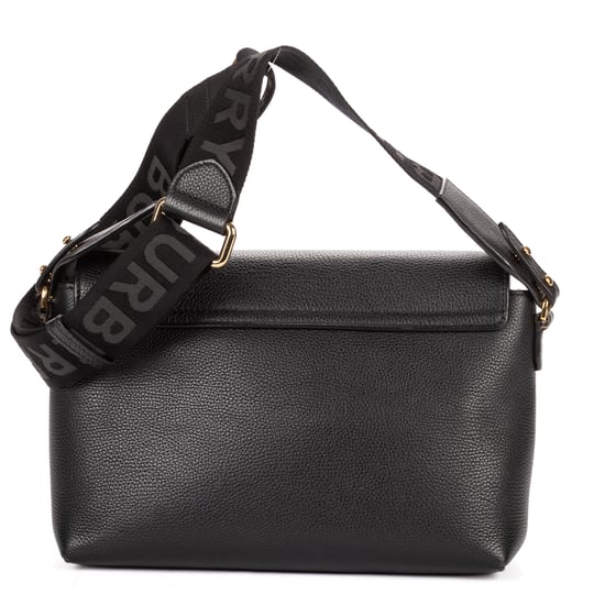 Burberry Note Logo Flap Crossbody  en  negro Cuero de ternero - Image 5