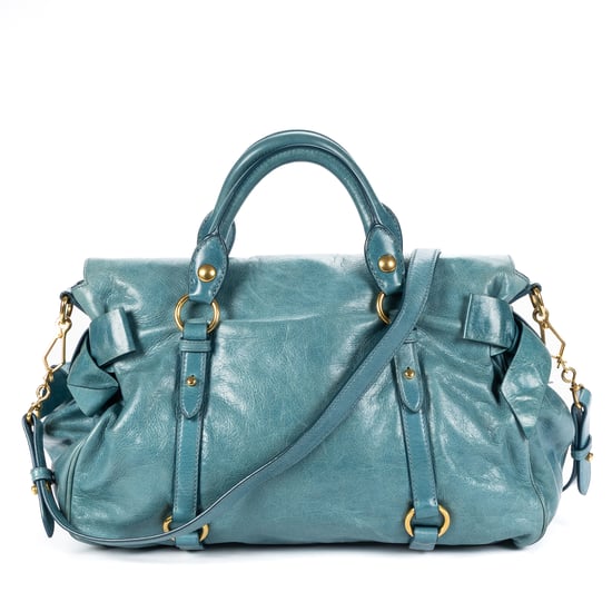 Miu Miu Lux Bow Bag en azul claro Cuero de ternero - Image 5