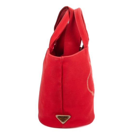Prada Cabas Tote en rojo Lienzo - Image 4