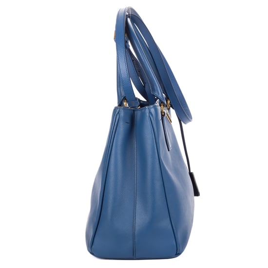 Prada Medium Galleria Tote Medium en  azul Cuero de ternero - Image 4