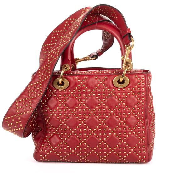 Dior Medium Studded Lady Dior Flap Medium en  Red Cuero de ternero - Image 5