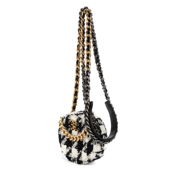 Chanel 19 Round Clutch Chain Crossbody en negro Lienzo - Image 2