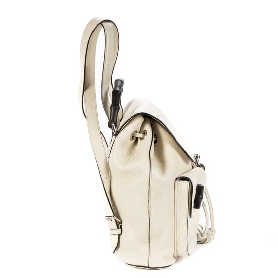 Gucci Double Front Pocket Backpack  en  marfil Cuero de ternero - Image 4