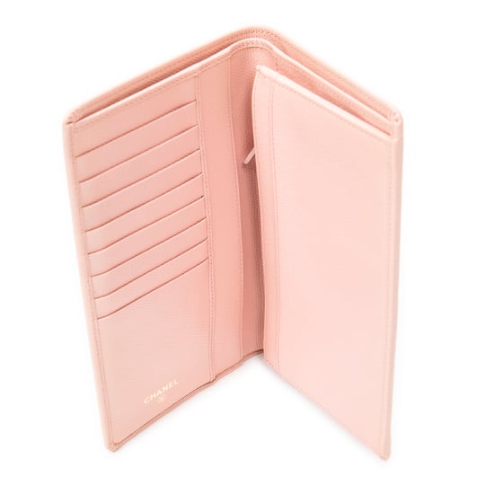 Chanel CC Button Long Bifold Wallet  en  rosa Cuero de ternero - Image 3
