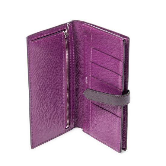 Hermès Bearn Wallet  en  morado Cuero de ternero - Image 4