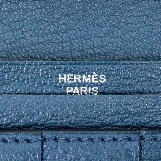 Hermès Bearn Wallet en Blue Cuero de ternero - Image 4