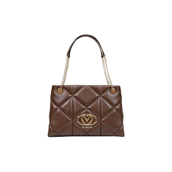 Bolso de polietileno marrón Love Moschino - Image 1