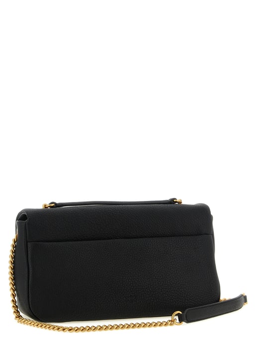 Bolso de Hombro de Cuero de Cordero Negro PINKO - Image 2