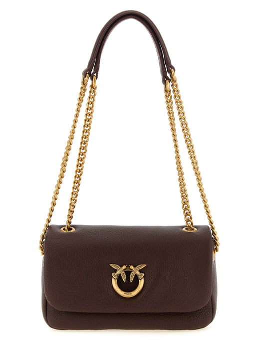Bolso de hombro de cuero de cordero marrón PINKO - Image 1