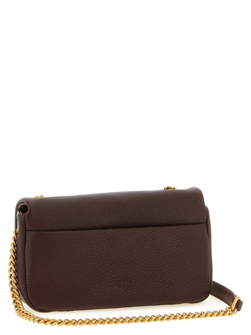 Bolso de hombro de cuero de cordero marrón PINKO - Image 2