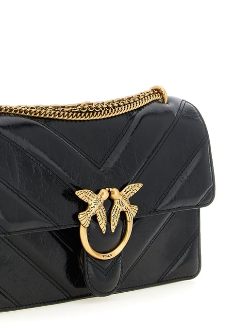 Bolso de hombro de piel de ternera negra PINKO - Image 3