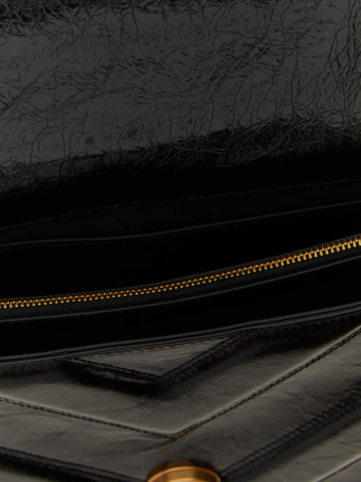 Bolso de hombro de piel de ternera negra PINKO - Image 4