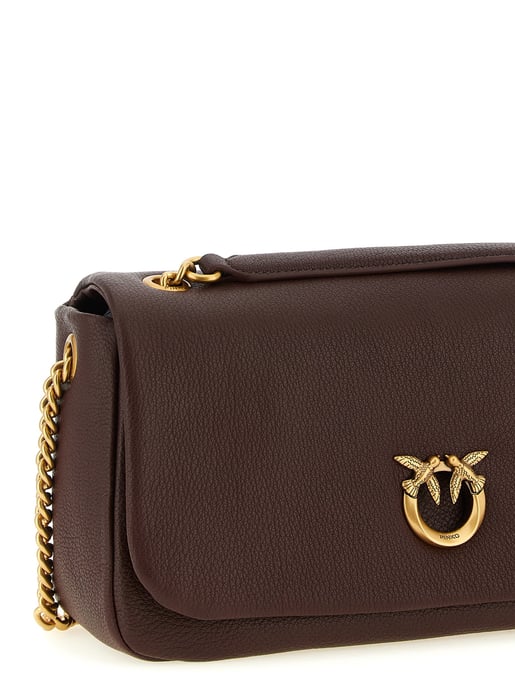 PINKO Bolso de Hombro de Cuero de Cordero Marrón - Image 3