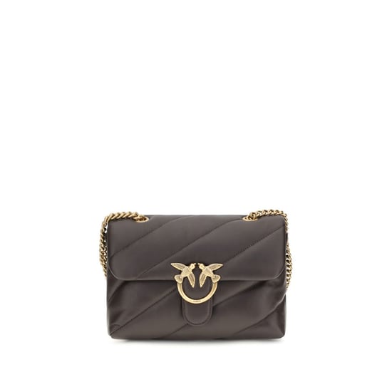 Bolso de Hombro Bos Taurus de Cuero de Ternera Marrón PINKO - Image 1