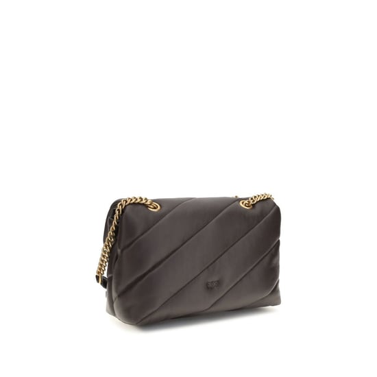 Bolso de Hombro Bos Taurus de Cuero de Ternera Marrón PINKO - Image 3