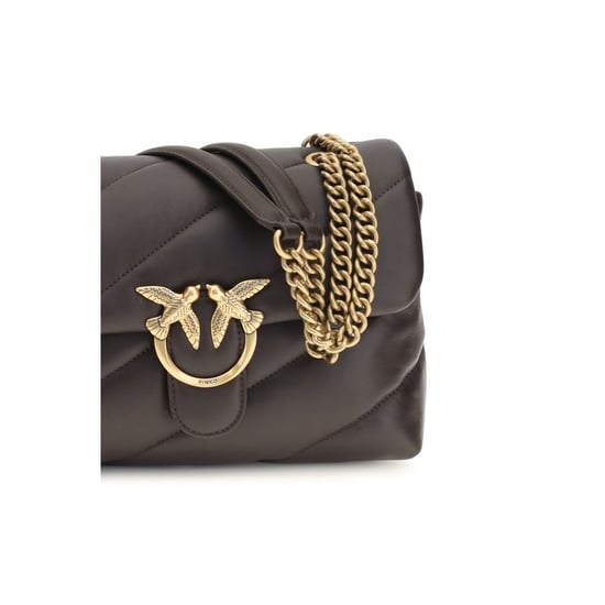 Bolso de Hombro Bos Taurus de Cuero de Ternera Marrón PINKO - Image 4