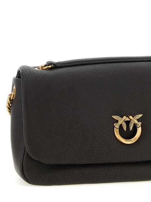 Bolso de Hombro de Cuero de Cordero Marrón PINKO - Image 3