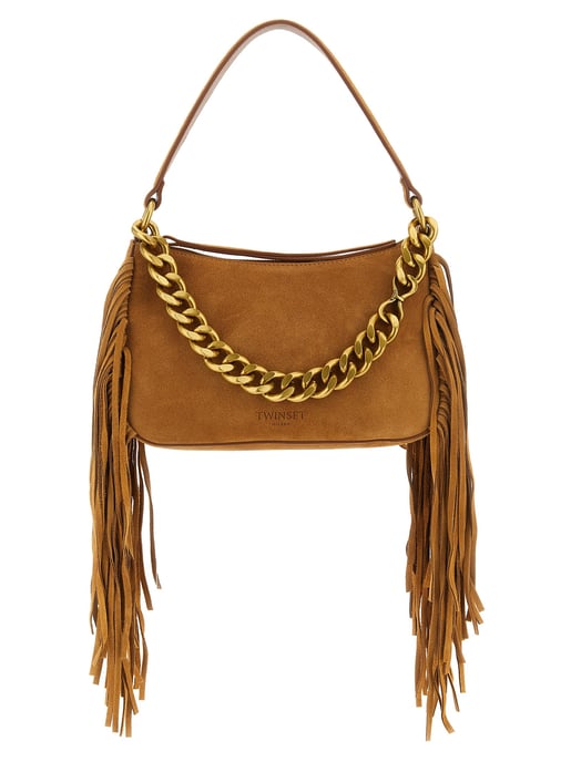 Bolso de hombro de cuero marrón Twinset - Image 1