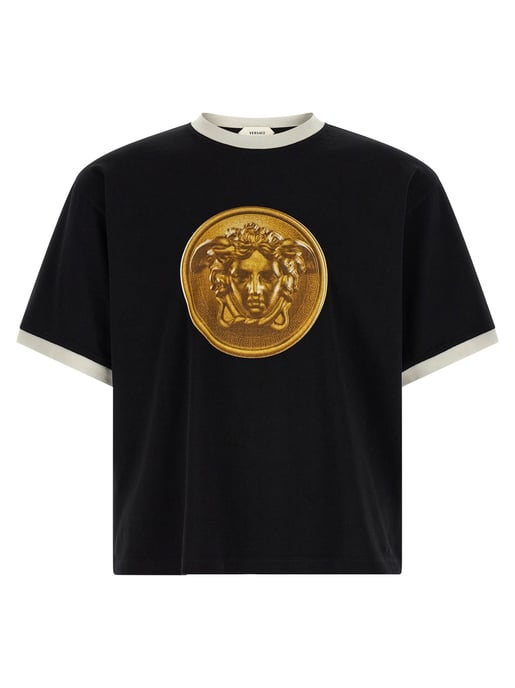 Camiseta de Algodón Negra Versace - Image 1