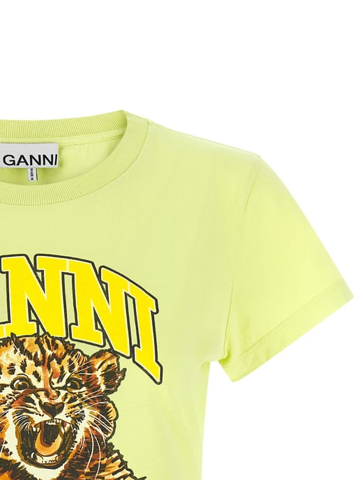 Camiseta de Algodón Bicolor Ganni - Image 3
