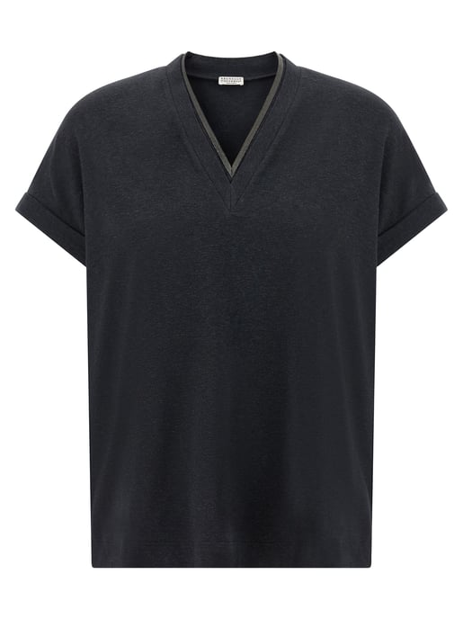 Camiseta de algodón gris Brunello Cucinelli - Image 1