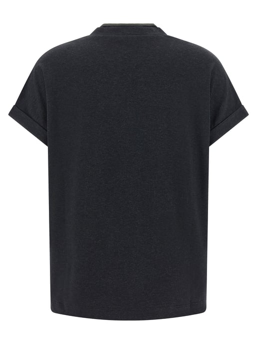 Camiseta de algodón gris Brunello Cucinelli - Image 2