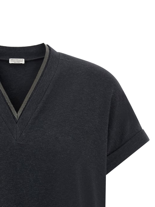 Camiseta de algodón gris Brunello Cucinelli - Image 3