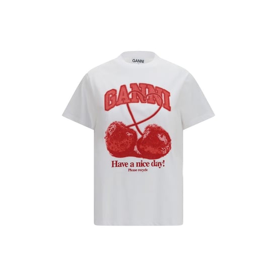 Ganni Camiseta de Algodón Blanca - Image 1