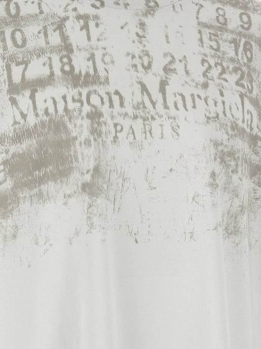 Camiseta de Algodón Gris Maison Margiela - Image 4