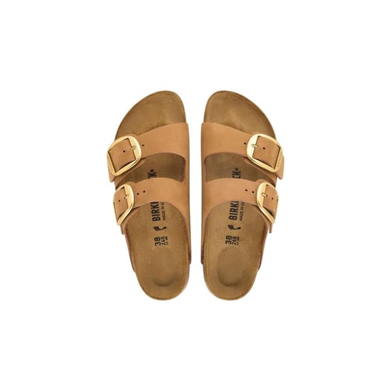 Sandalias Planas de Cuero Marrón Birkenstock - Image 2